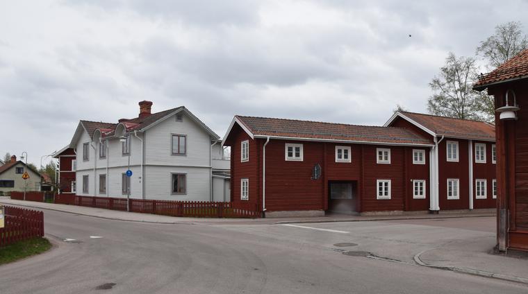 Kvarteret Olshans från korsningen Fiskgatan-Rättviksvägen. 