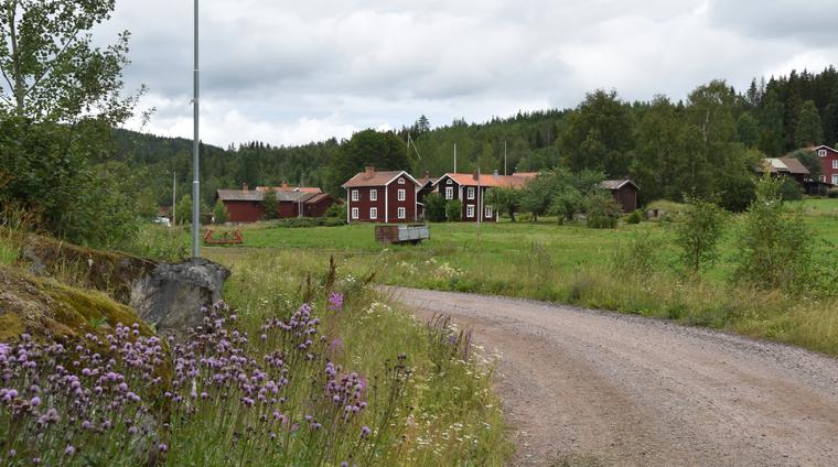 Framträdande gård med två påkostade höga stugor i Hälla.
